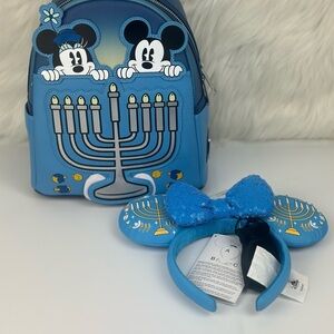 Blue Mickey Mouse Kids Backpack and Headband Set